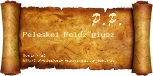 Peleskei Pelágiusz névjegykártya